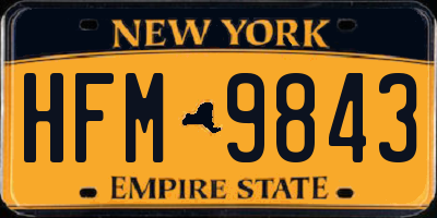 NY license plate HFM9843