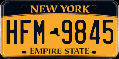 NY license plate HFM9845