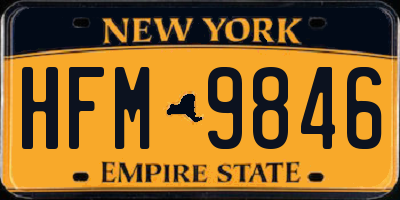 NY license plate HFM9846