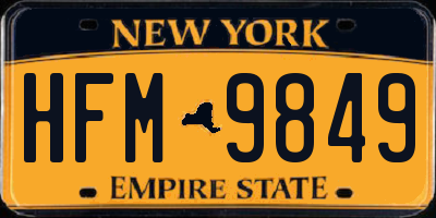 NY license plate HFM9849