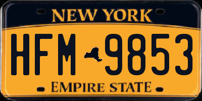 NY license plate HFM9853
