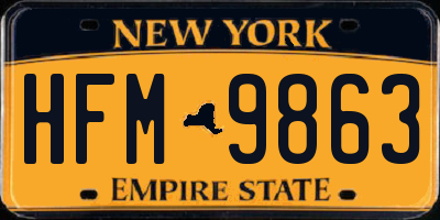 NY license plate HFM9863