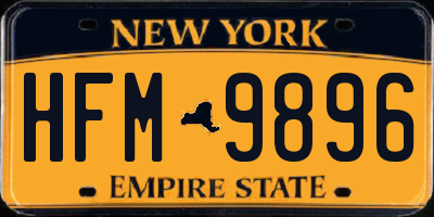 NY license plate HFM9896