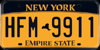 NY license plate HFM9911