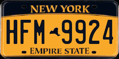 NY license plate HFM9924