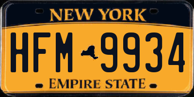 NY license plate HFM9934