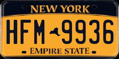 NY license plate HFM9936