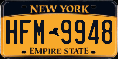 NY license plate HFM9948