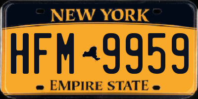 NY license plate HFM9959