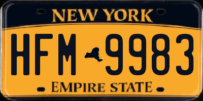 NY license plate HFM9983
