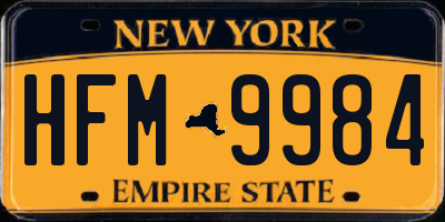 NY license plate HFM9984