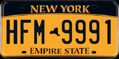 NY license plate HFM9991