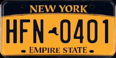 NY license plate HFN0401