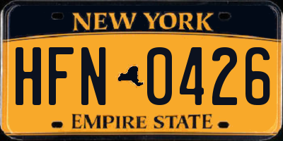 NY license plate HFN0426