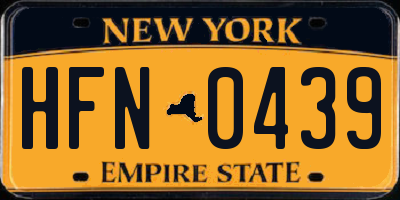 NY license plate HFN0439