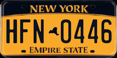 NY license plate HFN0446