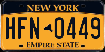 NY license plate HFN0449
