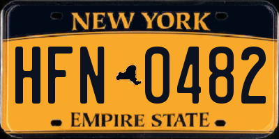NY license plate HFN0482