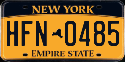 NY license plate HFN0485