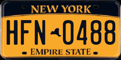 NY license plate HFN0488