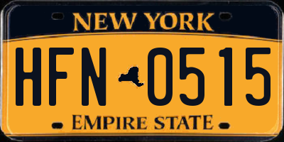 NY license plate HFN0515