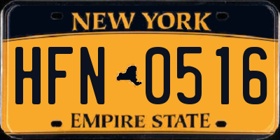 NY license plate HFN0516