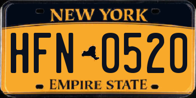 NY license plate HFN0520