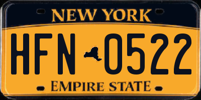 NY license plate HFN0522