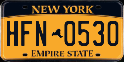 NY license plate HFN0530