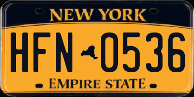 NY license plate HFN0536