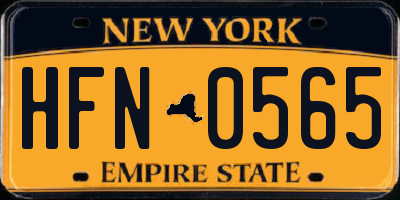 NY license plate HFN0565