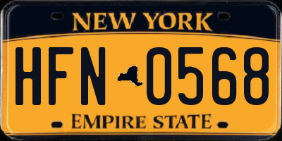 NY license plate HFN0568