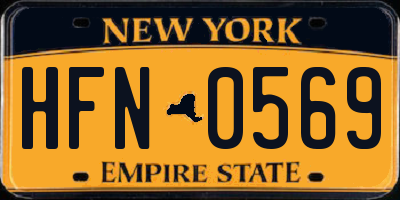 NY license plate HFN0569