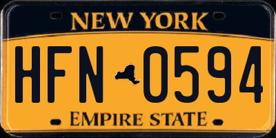 NY license plate HFN0594