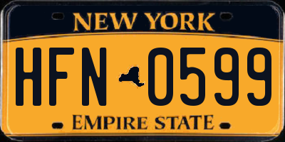 NY license plate HFN0599