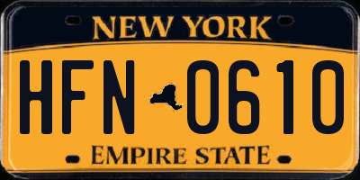 NY license plate HFN0610