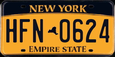 NY license plate HFN0624
