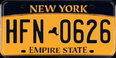 NY license plate HFN0626