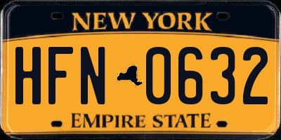 NY license plate HFN0632