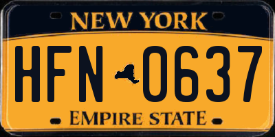 NY license plate HFN0637