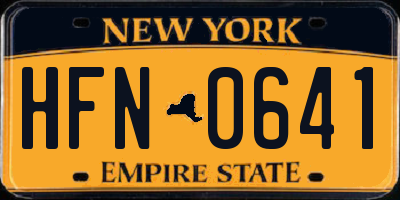 NY license plate HFN0641