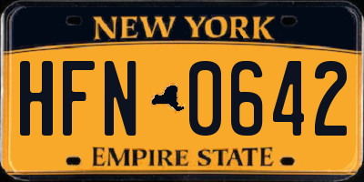 NY license plate HFN0642