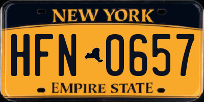 NY license plate HFN0657