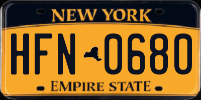 NY license plate HFN0680