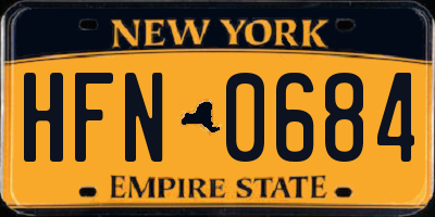 NY license plate HFN0684