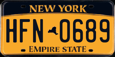 NY license plate HFN0689