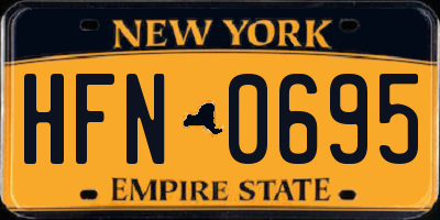 NY license plate HFN0695