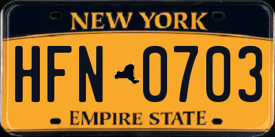 NY license plate HFN0703
