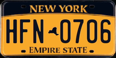 NY license plate HFN0706