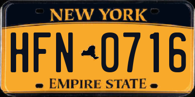 NY license plate HFN0716
